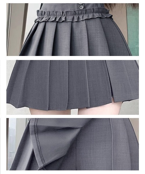 Miniministore(ミニミニストア)の「フリルスカパンプリーツキュロットスカート(スカート・レディース・ダークグレー/ブラック/ホワイト・S/L/M)」の8枚目の写真