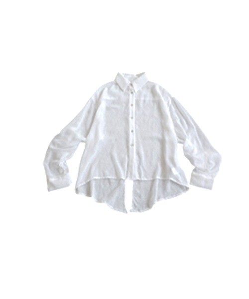 antiqua(アンティカ)の「バックスリット シアーシャツ(シャツ/ブラウス・レディース・ホワイト/ブラック・ONESIZE)」の15枚目の写真