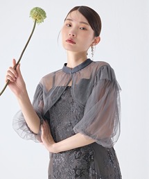 花柄マーメイドバルーン袖ボレロワンピースドレス パーティー 結婚式 お呼ばれ オケージョン