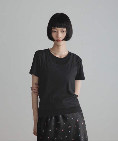 LOWRYS FARM(ローリーズファーム)の「2PタンクレイヤードSS 1048915(Tシャツ/カットソー・レディース・ブラック/イエロー/ホワイト・FREE)」の3枚目の写真