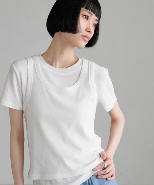 LOWRYS FARM(ローリーズファーム)の「2PタンクレイヤードSS 1048915(Tシャツ/カットソー・レディース・ブラック/イエロー/ホワイト・FREE)」の7枚目の写真