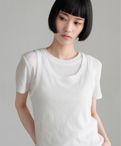 LOWRYS FARM(ローリーズファーム)の「2PタンクレイヤードSS 1048915(Tシャツ/カットソー・レディース・ブラック/イエロー/ホワイト・FREE)」の8枚目の写真