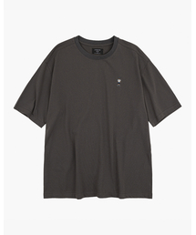 レターボーイエンブロイダリー半袖Tシャツチャコール