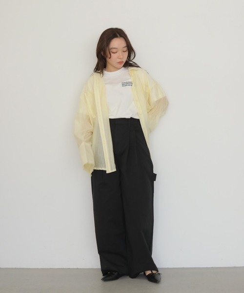 cheriella(シェリエラ)の「【cheriella】ペインタータックワイドパンツ PAINTER TUCK WIDE PANTS(チノパンツ・レディース・ブラック/ブラウン/ベージュ・FREE)」の15枚目の写真