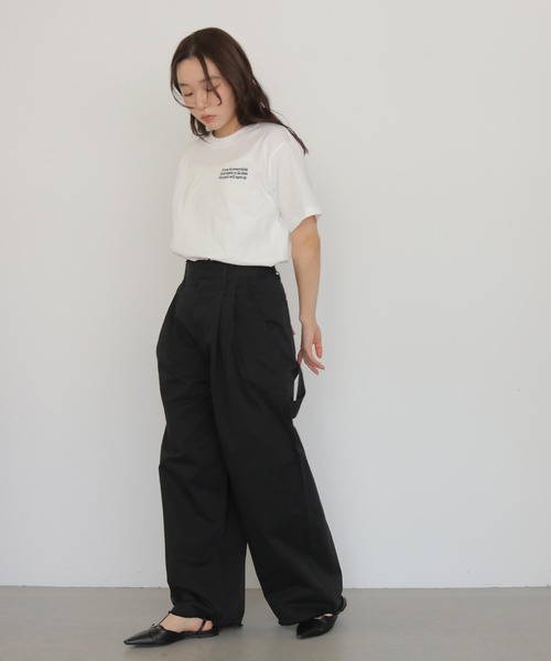 cheriella(シェリエラ)の「【cheriella】ペインタータックワイドパンツ PAINTER TUCK WIDE PANTS(チノパンツ・レディース・ブラック/ブラウン/ベージュ・FREE)」の13枚目の写真