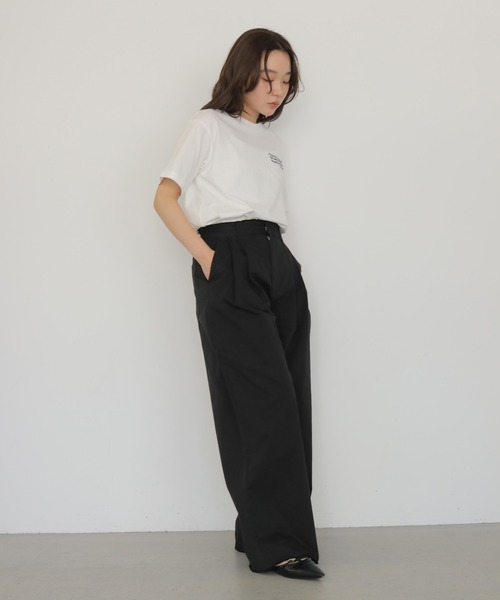 cheriella(シェリエラ)の「【cheriella】ペインタータックワイドパンツ PAINTER TUCK WIDE PANTS(チノパンツ・レディース・ブラック/ブラウン/ベージュ・FREE)」の18枚目の写真