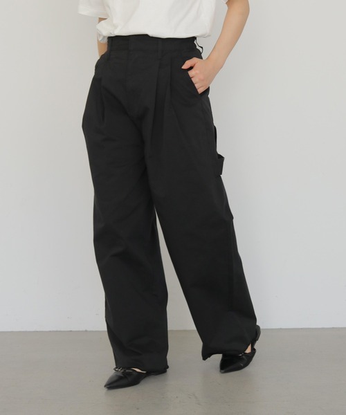 cheriella(シェリエラ)の「【cheriella】ペインタータックワイドパンツ PAINTER TUCK WIDE PANTS(チノパンツ・レディース・ブラック/ブラウン/ベージュ・FREE)」の14枚目の写真