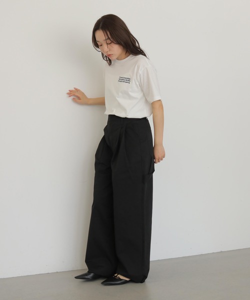 cheriella(シェリエラ)の「【cheriella】ペインタータックワイドパンツ PAINTER TUCK WIDE PANTS(チノパンツ・レディース・ブラック/ブラウン/ベージュ・FREE)」の10枚目の写真