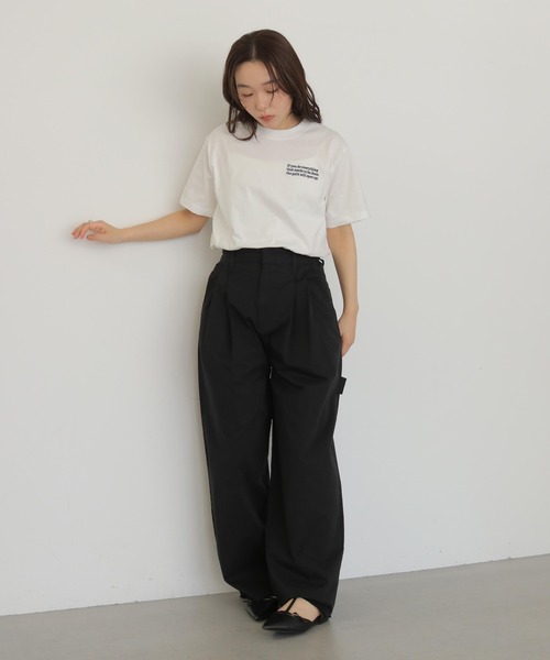 cheriella(シェリエラ)の「【cheriella】ペインタータックワイドパンツ PAINTER TUCK WIDE PANTS(チノパンツ・レディース・ブラック/ブラウン/ベージュ・FREE)」の7枚目の写真