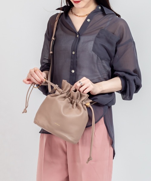 LORISTELLA(ロリステッラ)の「【LORISTELLA】巾着ハンドバッグ ショルダー ワンハンドル バッグ イタリア製 STELLA(ショルダーバッグ・レディース・シルバー/ゴールド/ベージュ系その他/ブラック・FREE)」の2枚目の写真