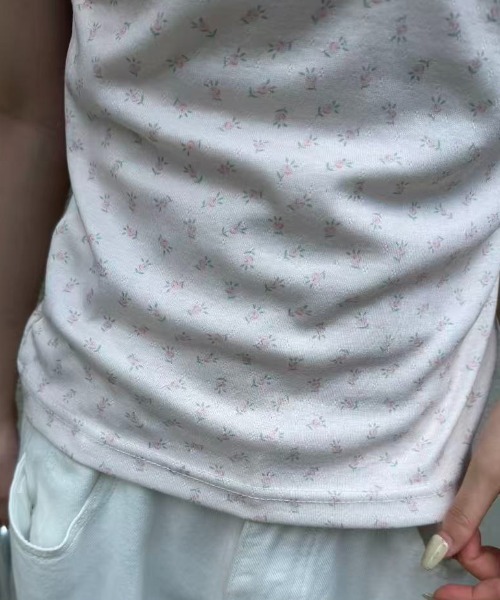 mebole（メボレ）の「flower henley neck T-shirt（Tシャツ/カットソー・レディース・ピンク・FREE）」の14枚目の写真
