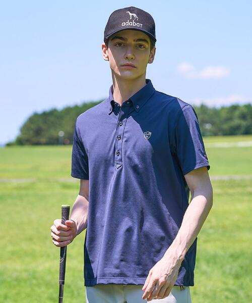 adabat(アダバット)の「【ADABAT NAVY】UVケア/接触冷感 クールタッチカノコワッペン半袖ポロシャツ(ポロシャツ・メンズ・ホワイト/ブルー系その他・52/50/48/46)」の4枚目の写真