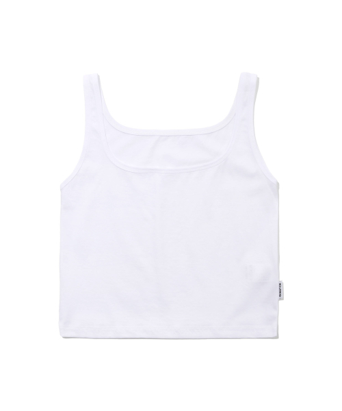KIJIKO(キジコ)の「ke504. Square Neck Cropped Sleeveless White(Tシャツ/カットソー・レディース・ホワイト・FREE)」の1枚目の写真