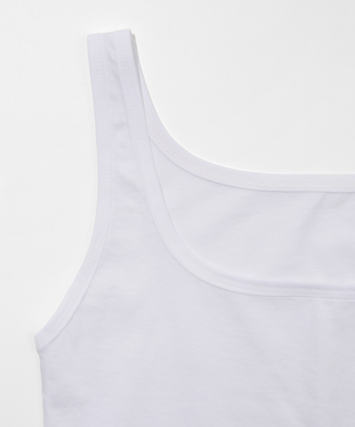 KIJIKO(キジコ)の「ke504. Square Neck Cropped Sleeveless White(Tシャツ/カットソー・レディース・ホワイト・FREE)」の3枚目の写真