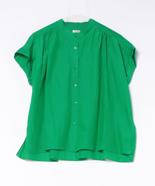Tiara(ティアラ)の「バンドカラーギャザーシャツ(セットアップ可)(シャツ/ブラウス・レディース・ブラウン/グリーン/ピンク・FREE)」の1枚目の写真