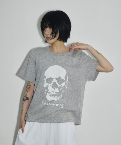 SCALLYWAG（スカリーワグ）の「VTG スカル クロップTシャツ[グレー]（Tシャツ/カットソー・レディース・その他・LARGE/MEDIUM/SMALL）」の8枚目の写真