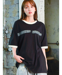 SEPARATE RINGER SHORT SLEEVE BLACK(FCG2TS811M)