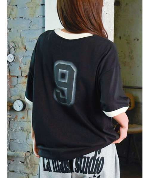 FABULOUS ARCHIVE(ファビュラスアーカイブ)の「SEPARATE RINGER SHORT SLEEVE BLACK(FCG2TS811M)(Tシャツ/カットソー・レディース・ブラック・MEDIUM)」の3枚目の写真