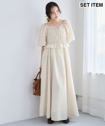mysty woman | 【セットアイテム】シャーリングブラウスセットワンピース 1054930(ワンピース)