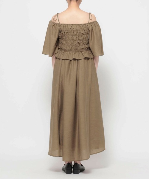 mysty woman(ミスティウーマン)の「【セットアイテム】シャーリングブラウスセットワンピース 1054930(ワンピース・レディース・ブラック/アイボリー/ブラウン・FREE)」の8枚目の写真