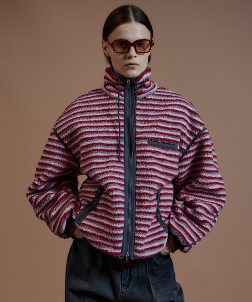 MAISON SPECIAL(メゾンスペシャル)の「Multi-Fabric Boa Blouson/マルチファブリックボアブルゾン(ブルゾン・レディース・ブラック/ピンク/ネイビー・FREE)」の7枚目の写真