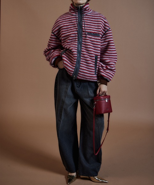 MAISON SPECIAL(メゾンスペシャル)の「Multi-Fabric Boa Blouson/マルチファブリックボアブルゾン(ブルゾン・レディース・ブラック/ピンク/ネイビー・FREE)」の9枚目の写真