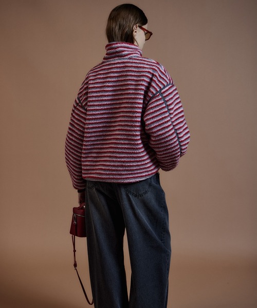 MAISON SPECIAL(メゾンスペシャル)の「Multi-Fabric Boa Blouson/マルチファブリックボアブルゾン(ブルゾン・レディース・ブラック/ピンク/ネイビー・FREE)」の10枚目の写真