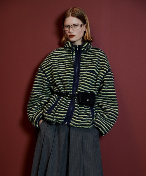 MAISON SPECIAL(メゾンスペシャル)の「Multi-Fabric Boa Blouson/マルチファブリックボアブルゾン(ブルゾン・レディース・ブラック/ピンク/ネイビー・FREE)」の12枚目の写真