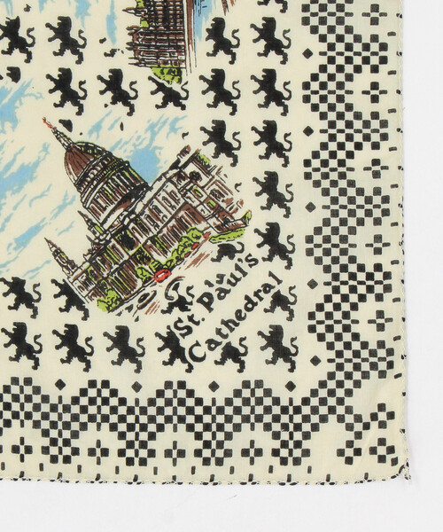 FREAK'S STORE（フリークスストア）の「Bindu/ビンドゥー London Map Scarf/ロンドンマップスカーフ（バンダナ/スカーフ・レディース・ナチュラル・ONE SIZE）」の2枚目の写真