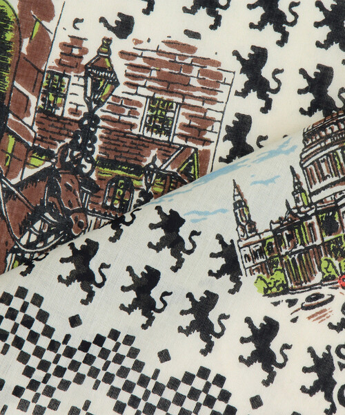 FREAK'S STORE（フリークスストア）の「Bindu/ビンドゥー London Map Scarf/ロンドンマップスカーフ（バンダナ/スカーフ・レディース・ナチュラル・ONE SIZE）」の3枚目の写真