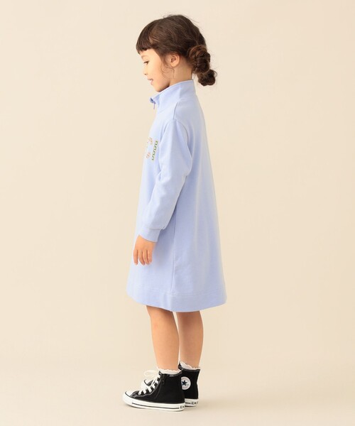 BEAMS mini(ビームスミニ)の「【WEB限定】スウェット ハーフジップ ワンピース 2026FW(90~140cm)公園 通園 通学 カジュアル(ワンピース・キッズ・ライトブルー/パープル系その他4・90/110/100/140/130/120)」の3枚目の写真