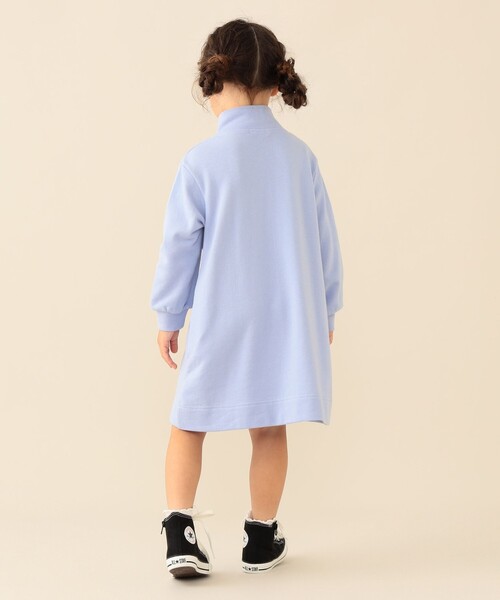 BEAMS mini(ビームスミニ)の「【WEB限定】スウェット ハーフジップ ワンピース 2026FW(90~140cm)公園 通園 通学 カジュアル(ワンピース・キッズ・ライトブルー/パープル系その他4・90/110/100/140/130/120)」の4枚目の写真
