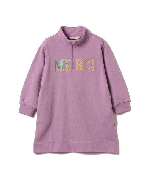 BEAMS mini(ビームスミニ)の「【WEB限定】スウェット ハーフジップ ワンピース 2026FW(90~140cm)公園 通園 通学 カジュアル(ワンピース・キッズ・ライトブルー/パープル系その他4・90/110/100/140/130/120)」の8枚目の写真