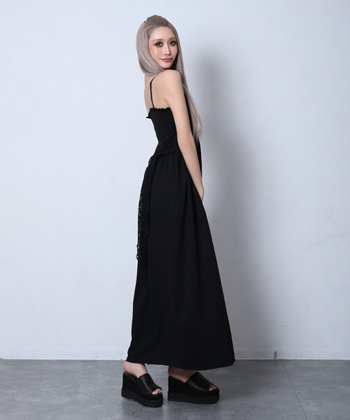 BLACKQUEEN(ブラッククイーン)の「【BLACKQUEEN】裏毛ベアマキシワンピース(ワンピース・レディース・ブラック/グレー・M)」の4枚目の写真