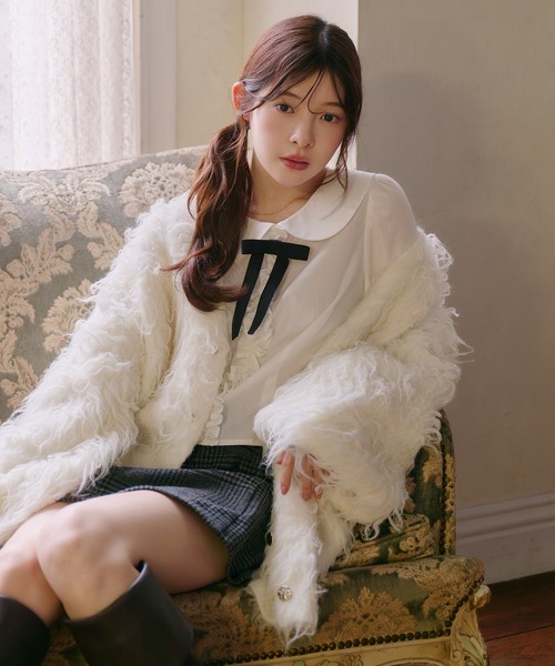 fupel(フぺル)の「dot frill blouse / ドットフリルブラウス(シャツ/ブラウス・レディース・その他/オフホワイト・FREE)」の2枚目の写真
