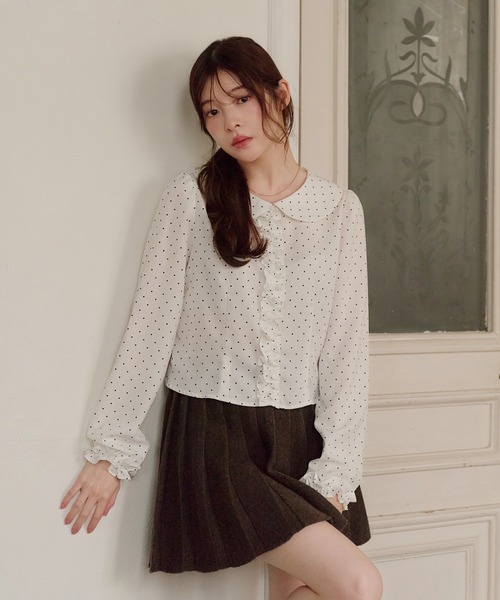 fupel(フぺル)の「dot frill blouse / ドットフリルブラウス(シャツ/ブラウス・レディース・その他/オフホワイト・FREE)」の16枚目の写真