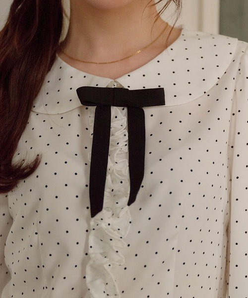 fupel(フぺル)の「dot frill blouse / ドットフリルブラウス(シャツ/ブラウス・レディース・その他/オフホワイト・FREE)」の15枚目の写真