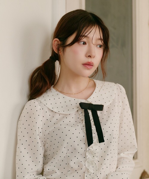 fupel(フぺル)の「dot frill blouse / ドットフリルブラウス(シャツ/ブラウス・レディース・その他/オフホワイト・FREE)」の13枚目の写真