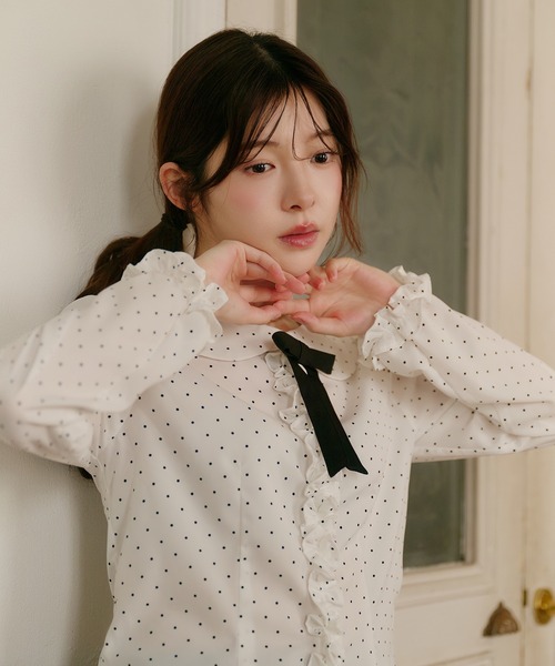 fupel(フぺル)の「dot frill blouse / ドットフリルブラウス(シャツ/ブラウス・レディース・その他/オフホワイト・FREE)」の14枚目の写真
