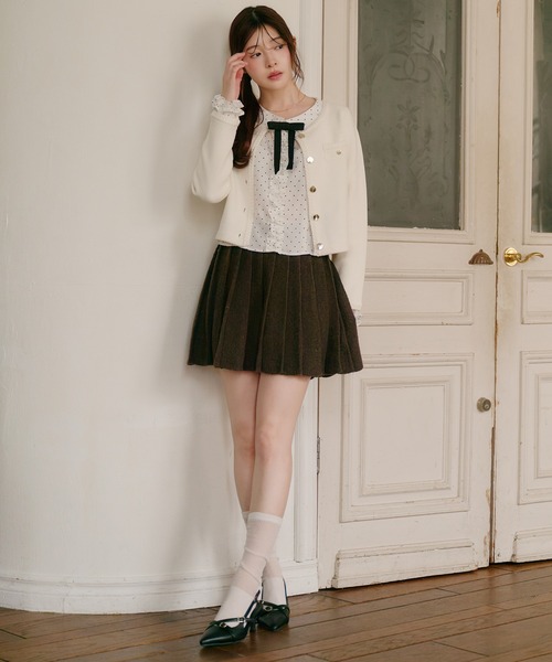 fupel(フぺル)の「dot frill blouse / ドットフリルブラウス(シャツ/ブラウス・レディース・その他/オフホワイト・FREE)」の6枚目の写真