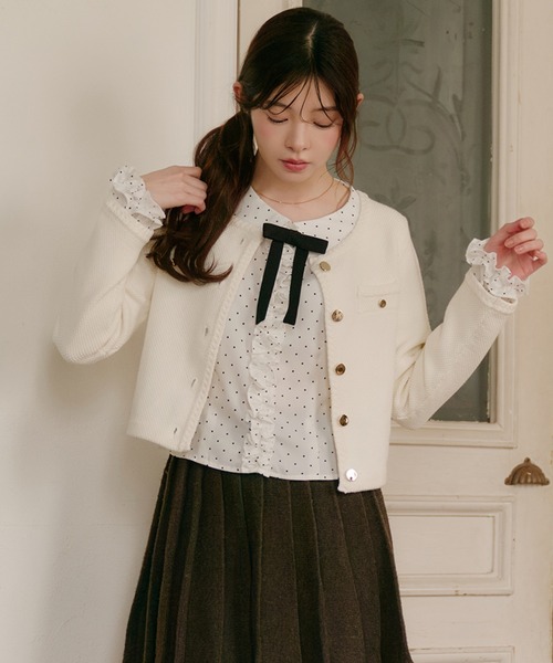 fupel(フぺル)の「dot frill blouse / ドットフリルブラウス(シャツ/ブラウス・レディース・その他/オフホワイト・FREE)」の5枚目の写真