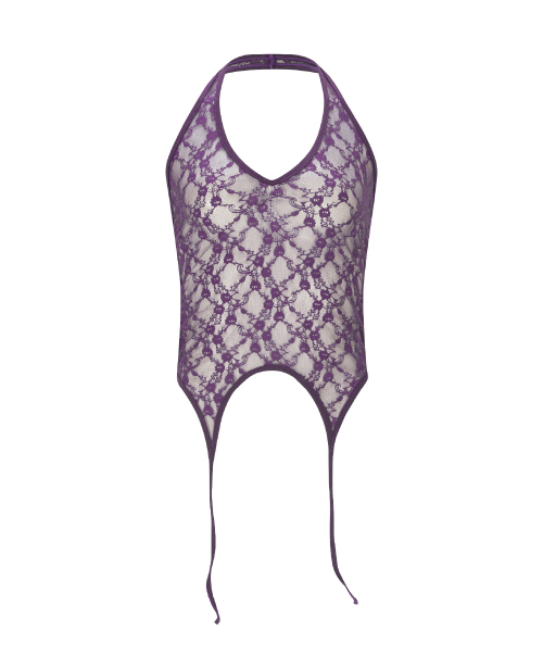 PLEASENOFOLLOW（プリーズノーフォロー）の「Lua Garter Lace Halter Sleeveless Top (Purple)（Tシャツ/カットソー・レディース・その他・FREE）」の2枚目の写真