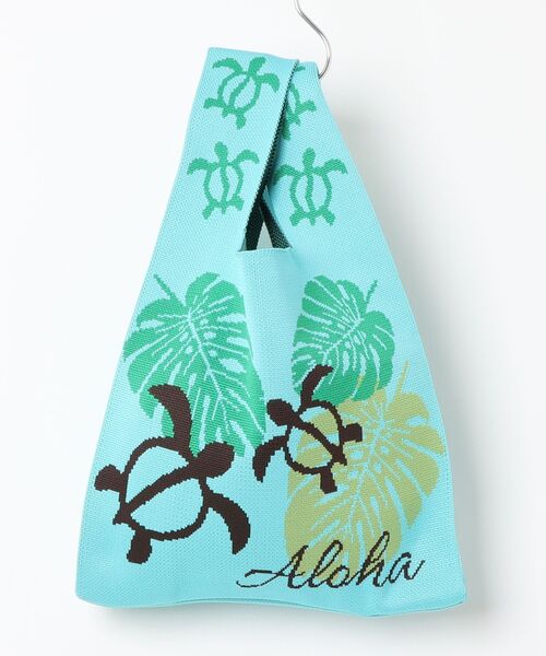 Kahiko(カヒコ)の「【Kahiko】ハウオリニットミニトートバッグ(トートバッグ・レディース・ホワイト/ネイビー/ピンク/イエロー/ブルー・FREE)」の1枚目の写真