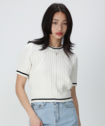 Cotton Cable Half Knit (Ivory)