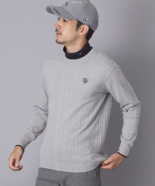 adabat（アダバット）の「【ADABAT NAVY】針抜きリブハイゲージクルーニット（ニット/セーター・メンズ・ライトグレー・48/46/50）」の11枚目の写真