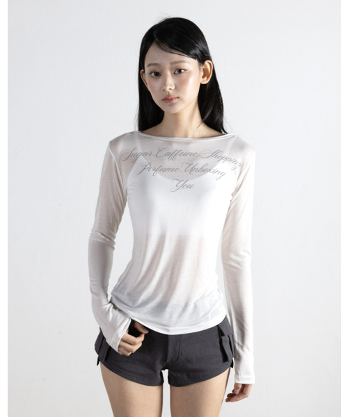 MAGORENSEOUL(マゴレンソウル)の「カフェイン テンセルルーズフィットロングスリーブ ホワイト(Tシャツ/カットソー・レディース・その他・FREE)」の1枚目の写真