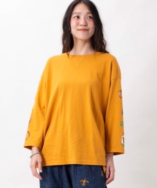チャイハネ(チャイハネ)の「【チャイハネ】ヒンディカナTシャツ(Tシャツ/カットソー・レディース・ホワイト/ブラック/マスタード・FREE)」の7枚目の写真