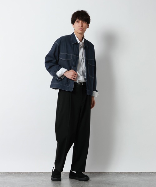 GLOBAL WORK(グローバルワーク)の「クリーンデニム/トラッカージャケット/901587(デニムジャケット・メンズ・ネイビー/ダークブルー・LARGE/SMALL/MEDIUM)」の5枚目の写真