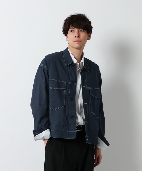 GLOBAL WORK(グローバルワーク)の「クリーンデニム/トラッカージャケット/901587(デニムジャケット・メンズ・ネイビー/ダークブルー・LARGE/SMALL/MEDIUM)」の7枚目の写真