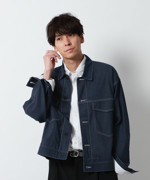 GLOBAL WORK(グローバルワーク)の「クリーンデニム/トラッカージャケット/901587(デニムジャケット・メンズ・ネイビー/ダークブルー・LARGE/SMALL/MEDIUM)」の8枚目の写真